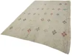 Kıl Çizgili Bej Keçi Kılı İpliğinden El Dokuma Kilim-201x284 - Görsel 3