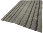 Kıl Çizgili Gri Keçi Kılı İpliğinden El Dokuma Kilim-198x282 - Görsel 3