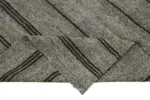 Kıl Çizgili Gri Keçi Kılı İpliğinden El Dokuma Kilim-198x282 - Görsel 6