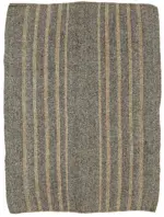 Kıl Çizgili Gri Keçi Kılı İpliğinden El Dokuma Kilim-202x265