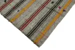 Kıl Çizgili Gri Keçi Kılı İpliğinden El Dokuma Kilim-133x187 - Görsel 4