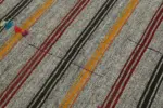 Kıl Çizgili Gri Keçi Kılı İpliğinden El Dokuma Kilim-133x187 - Görsel 5