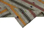 Kıl Çizgili Gri Keçi Kılı İpliğinden El Dokuma Kilim-133x187 - Görsel 6