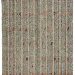 Kıl Çizgili Gri Keçi Kılı İpliğinden El Dokuma Kilim-202x255