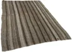 Kıl Çizgili Gri Keçi Kılı İpliğinden El Dokuma Kilim-188x265 - Görsel 2
