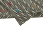 Kıl Çizgili Gri Keçi Kılı İpliğinden El Dokuma Kilim-163x240 - Görsel 6