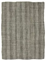 Kıl Çizgili Gri Keçi Kılı İpliğinden El Dokuma Kilim-183x250