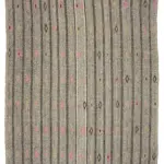 Kıl Çizgili Gri Keçi Kılı İpliğinden El Dokuma Kilim-202x275