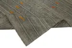 Kıl Çizgili Gri Keçi Kılı İpliğinden El Dokuma Kilim-202x281 - Görsel 6