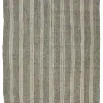 Kıl Çizgili Gri Keçi Kılı İpliğinden El Dokuma Kilim-198x283