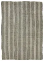 Kıl Çizgili Gri Keçi Kılı İpliğinden El Dokuma Kilim-198x283