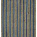 Kıl Çizgili Mavi Keçi Kılı İpliğinden El Dokuma Kilim-213x300