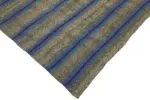 Kıl Çizgili Mavi Keçi Kılı İpliğinden El Dokuma Kilim-213x300 - Görsel 4
