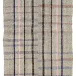 Kıl Çizgili Gri Keçi Kılı İpliğinden El Dokuma Kilim-168x360