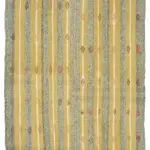 Kıl Çizgili Bej Keçi Kılı İpliğinden El Dokuma Kilim-200x220