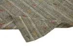 Kıl Çizgili Gri Keçi Kılı İpliğinden El Dokuma Kilim-186x243 - Görsel 6