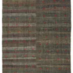Kıl Çizgili Gri Keçi Kılı İpliğinden El Dokuma Kilim-192x265