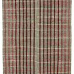 Kıl Çizgili Gri Keçi Kılı İpliğinden El Dokuma Kilim-213x280