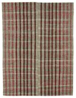 Kıl Çizgili Gri Keçi Kılı İpliğinden El Dokuma Kilim-213x280