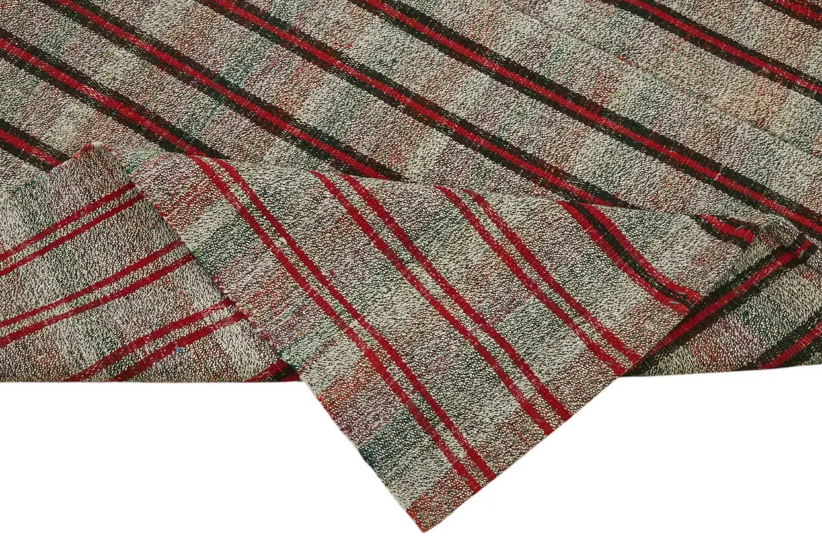 Kıl Çizgili Gri Keçi Kılı İpliğinden El Dokuma Kilim-213x280 - Görsel 6
