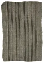 Kıl Çizgili Gri Keçi Kılı İpliğinden El Dokuma Kilim-173x255