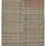 Chaput Çizgili Multi Renk Pamuk Üzerine Yün El Dokuma Kilim-176x270