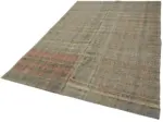 Chaput Çizgili Multi Renk Pamuk Üzerine Yün El Dokuma Kilim-176x270 - Görsel 3