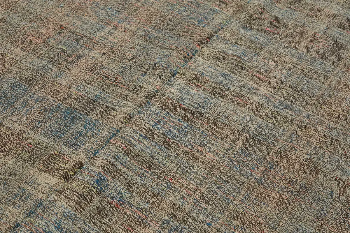 Chaput Çizgili Multi Renk Pamuk Üzerine Yün El Dokuma Kilim-176x270 - Görsel 5