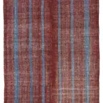 Chaput Çizgili Multi Renk Pamuk Üzerine Yün El Dokuma Kilim-183x250