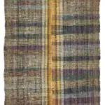 Chaput Çizgili Multi Renk Pamuk Üzerine Yün El Dokuma Kilim-180x265