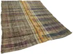 Chaput Çizgili Multi Renk Pamuk Üzerine Yün El Dokuma Kilim-180x265 - Görsel 2
