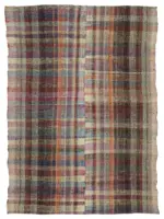 Chaput Çizgili Multi Renk Pamuk Üzerine Yün El Dokuma Kilim-173x238