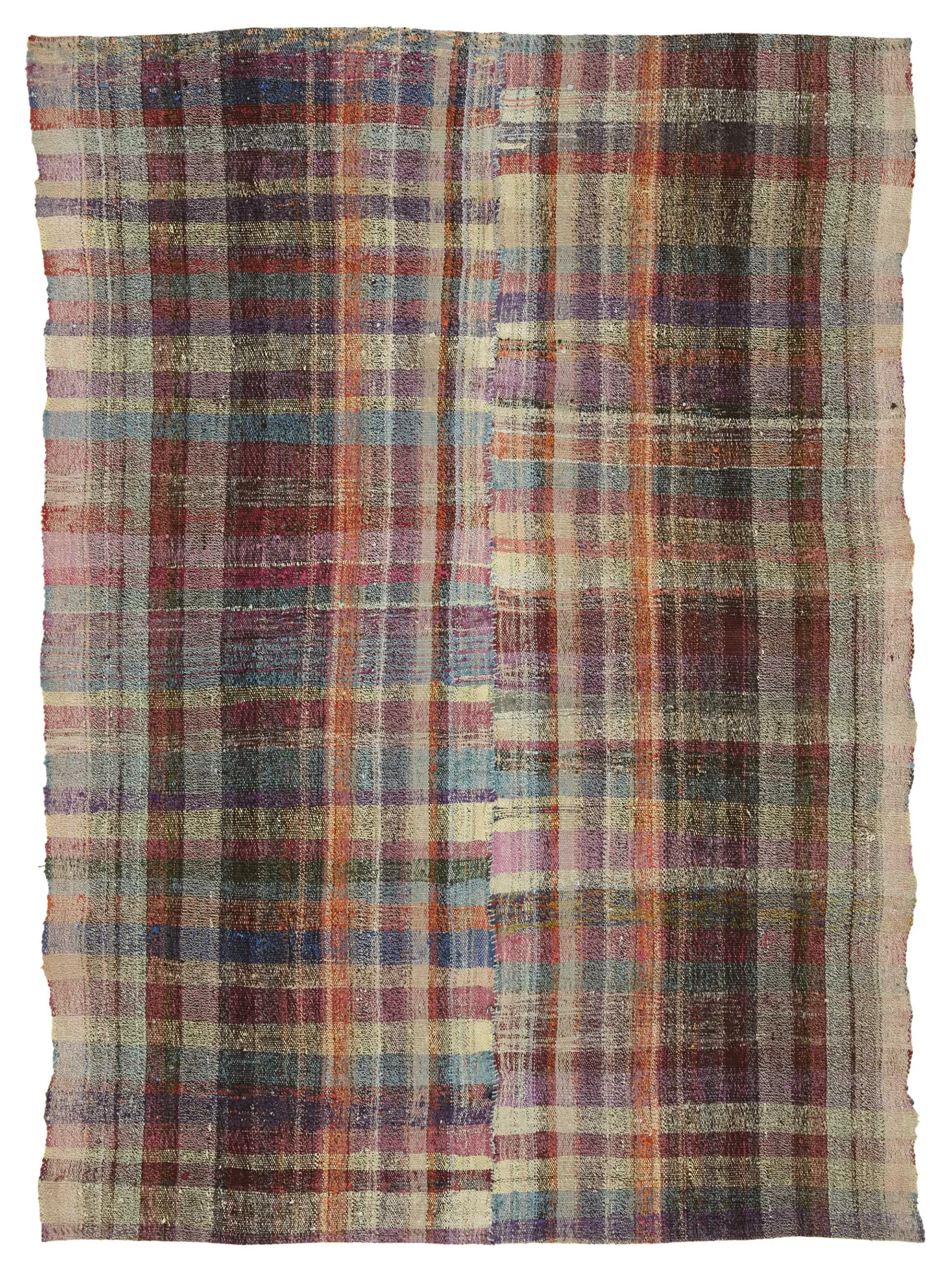 Rc_47264_0_Multicolor_Oriental_Kilim_Rugs Chaput Çizgili Multi Renk Pamuk Üzerine Yün El Dokuma Kilim-173x238 - Görsel 1