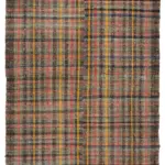 Chaput Çizgili Multi Renk Pamuk Üzerine Yün El Dokuma Kilim-179x277