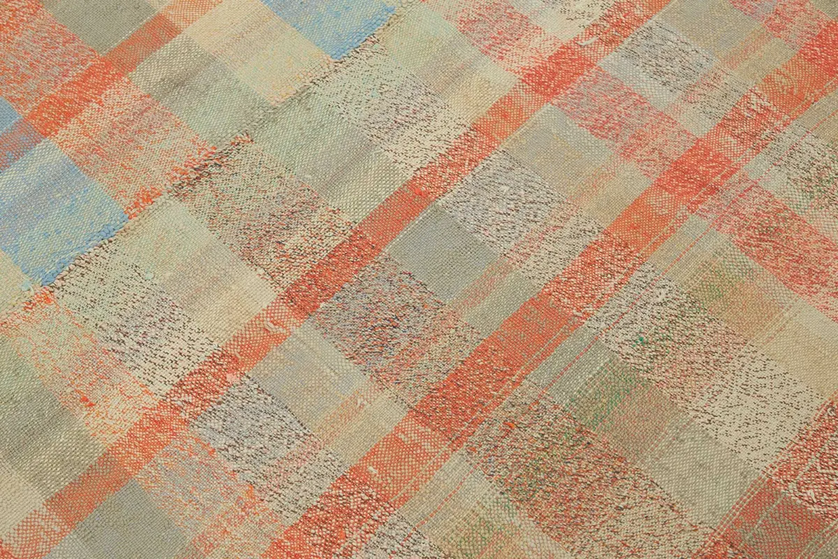 Chaput Çizgili Multi Renk Pamuk Üzerine Yün El Dokuma Kilim-192x257 - Görsel 5