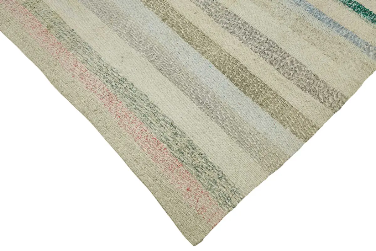 Chaput Çizgili Multi Renk Pamuk Üzerine Yün El Dokuma Kilim-218x266 - Görsel 4