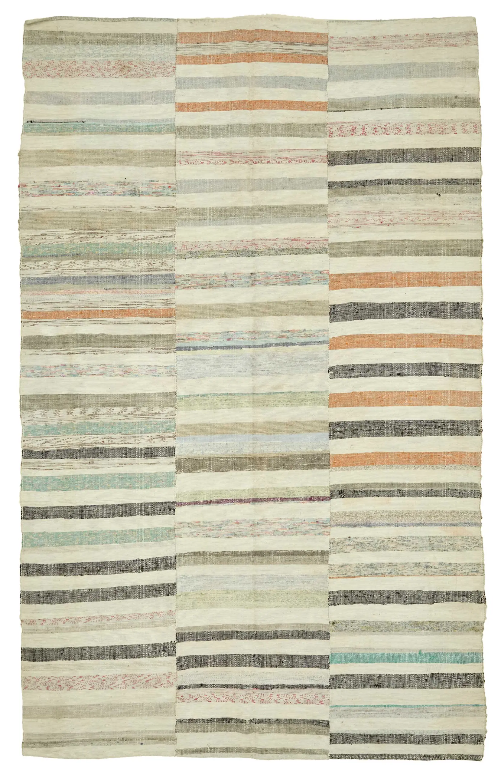 Rc_47271_0_Multicolor_Oriental_Kilim_Rugs Chaput Çizgili Multi Renk Pamuk Üzerine Yün El Dokuma Kilim-188x306 - Görsel 1