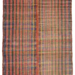 Chaput Çizgili Multi Renk Pamuk Üzerine Yün El Dokuma Kilim-205x297