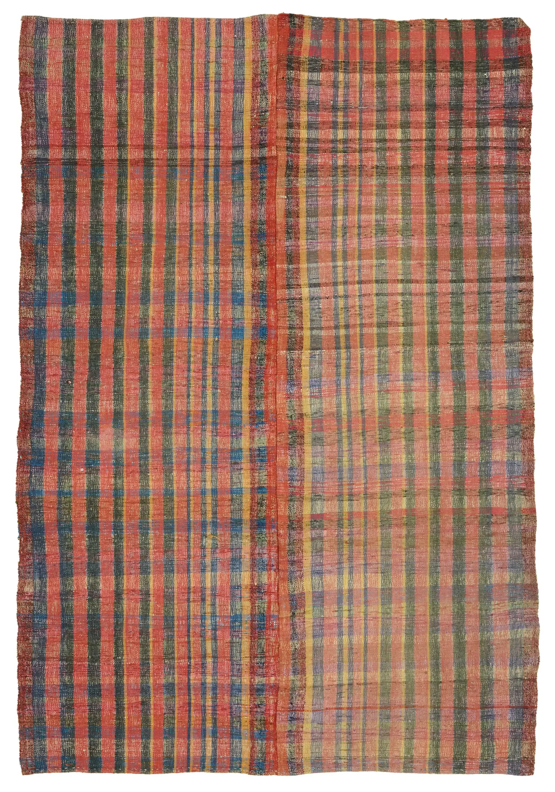 Rc_47272_0_Multicolor_Oriental_Kilim_Rugs Chaput Çizgili Multi Renk Pamuk Üzerine Yün El Dokuma Kilim-205x297 - Görsel 1