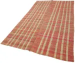 Chaput Çizgili Multi Renk Pamuk Üzerine Yün El Dokuma Kilim-168x312 - Görsel 3