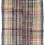 Chaput Çizgili Multi Renk Pamuk Üzerine Yün El Dokuma Kilim-197x238