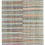 Chaput Çizgili Multi Renk Pamuk Üzerine Yün El Dokuma Kilim-176x305