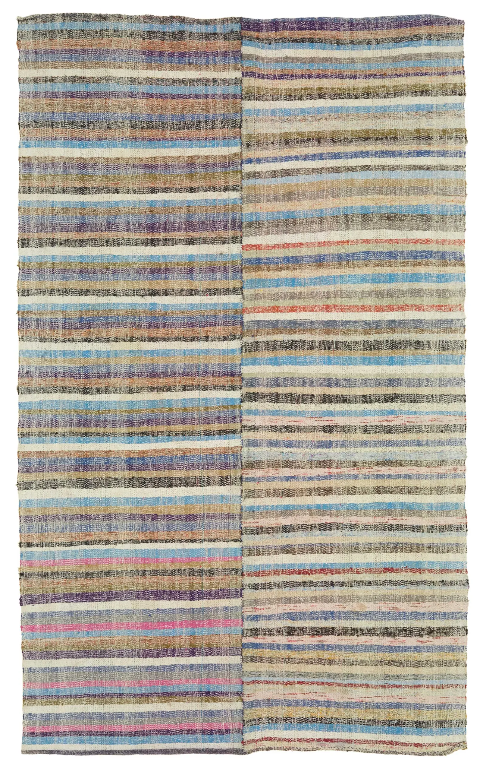 Rc_47280_0_Multicolor_Oriental_Kilim_Rugs Chaput Çizgili Multi Renk Pamuk Üzerine Yün El Dokuma Kilim-176x305 - Görsel 1