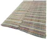 Chaput Çizgili Multi Renk Pamuk Üzerine Yün El Dokuma Kilim-176x305 - Görsel 3
