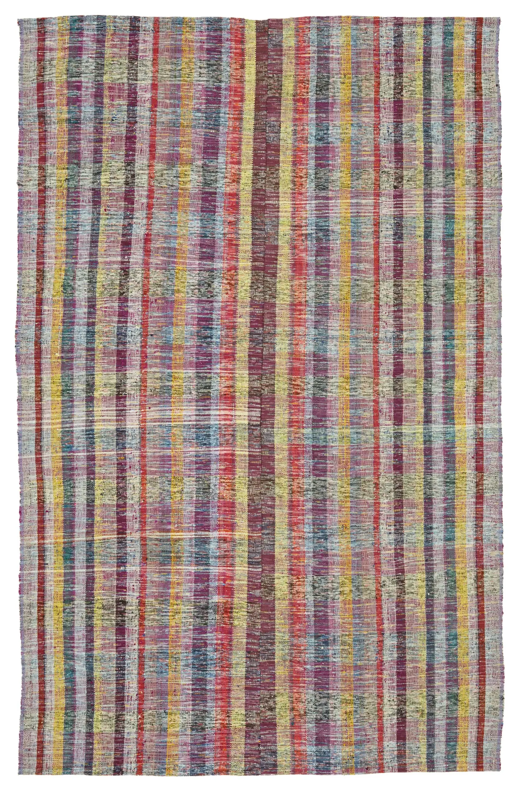 Rc_47281_0_Multicolor_Oriental_Kilim_Rugs Chaput Çizgili Multi Renk Pamuk Üzerine Yün El Dokuma Kilim-178x274 - Görsel 1