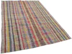Chaput Çizgili Multi Renk Pamuk Üzerine Yün El Dokuma Kilim-178x274 - Görsel 2