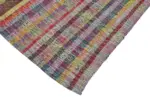 Chaput Çizgili Multi Renk Pamuk Üzerine Yün El Dokuma Kilim-178x274 - Görsel 4