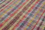 Chaput Çizgili Multi Renk Pamuk Üzerine Yün El Dokuma Kilim-178x274 - Görsel 5