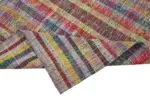 Chaput Çizgili Multi Renk Pamuk Üzerine Yün El Dokuma Kilim-178x274 - Görsel 6