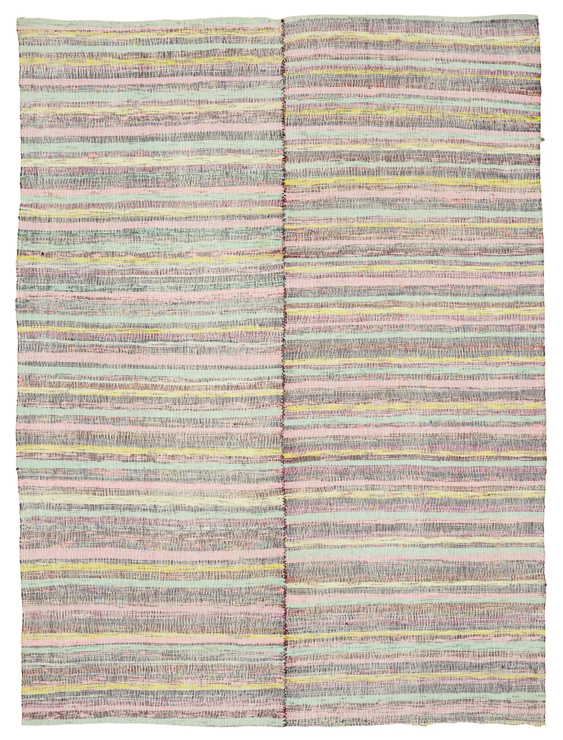 Rc_47282_0_Multicolor_Oriental_Kilim_Rugs Chaput Çizgili Multi Renk Pamuk Üzerine Yün El Dokuma Kilim-196x276 - Görsel 1